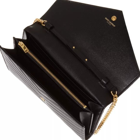 Saint Laurent Monogramme Large YSL Grain de Poudre Wallet on Chain - Picture 2 of 5